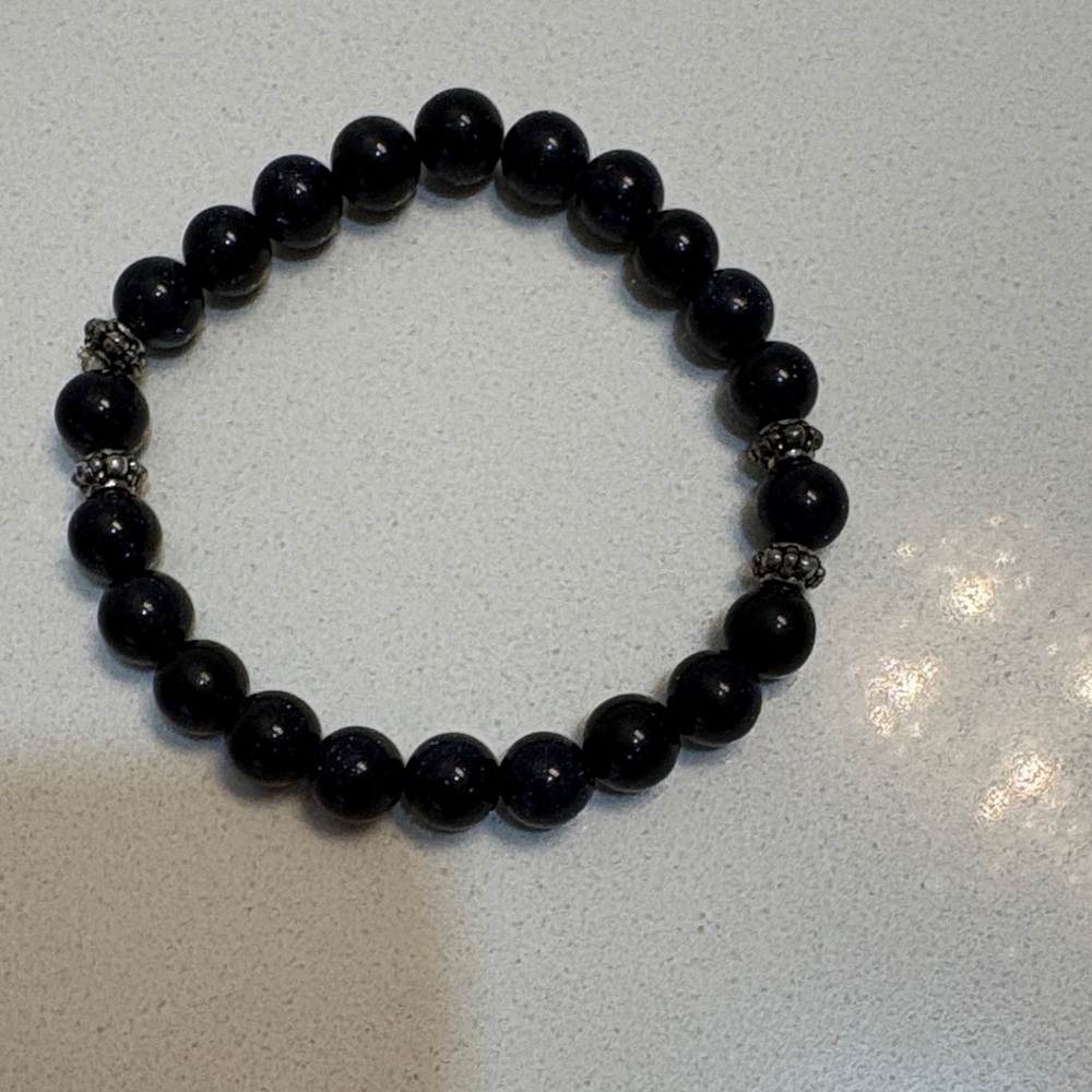 Elegant Deep Blue Beaded Bracelet